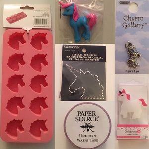 6-piece UNICORN gift set: candle,mould,bling,washi